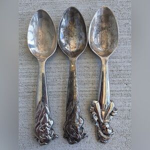 Vintage Disney Character Spoons Set 3 Beauty Beast Snow White Collectible